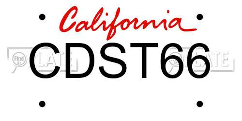CDST66 California License Plate