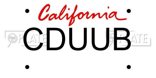 CDUUB California License Plate