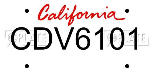 CDV6101 California License Plate
