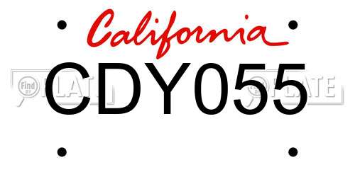 CDY055 California License Plate