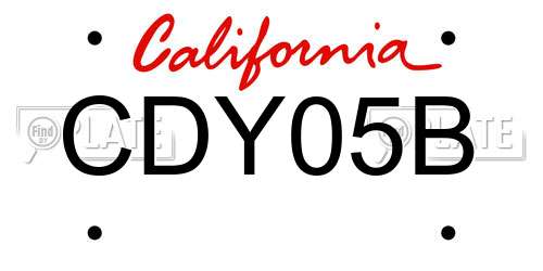CDY05B California License Plate