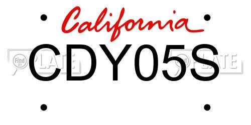CDY05S California License Plate