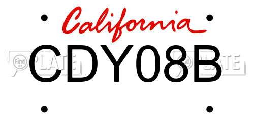 CDY08B California License Plate