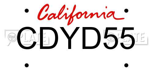 CDYD55 California License Plate