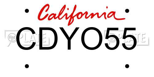 CDYO55 California License Plate