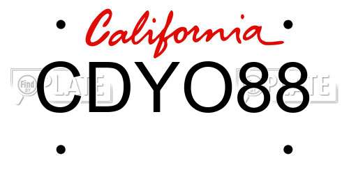 CDYO88 California License Plate