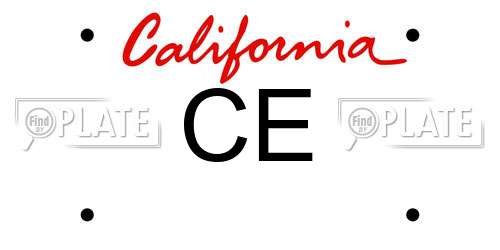 CE California License Plate