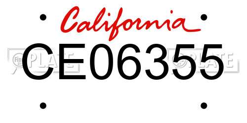 CE06355 California License Plate