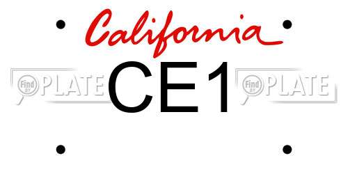 CE1 California License Plate