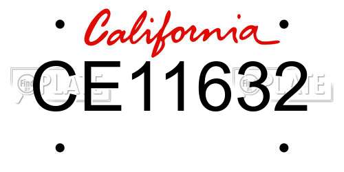 CE11632 California License Plate