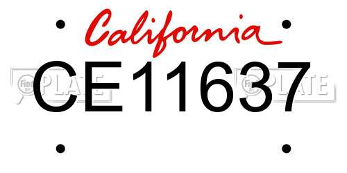CE11637 California License Plate
