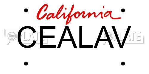 CEALAV California License Plate