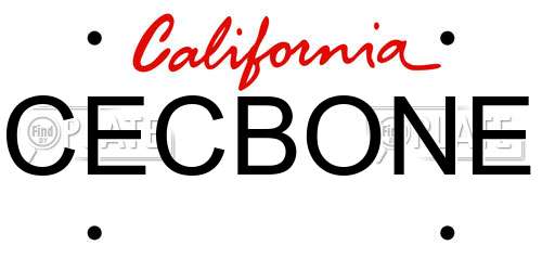 CECBONE California License Plate