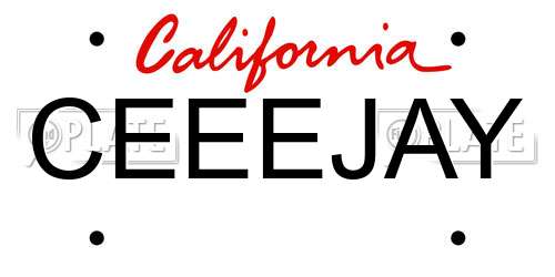 CEEEJAY California License Plate