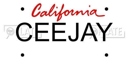CEEJAY California License Plate