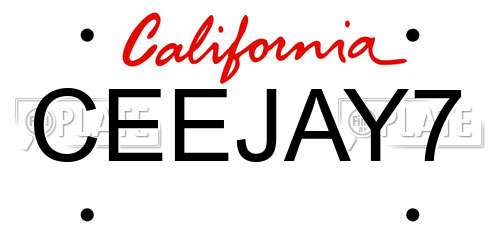 CEEJAY7 California License Plate