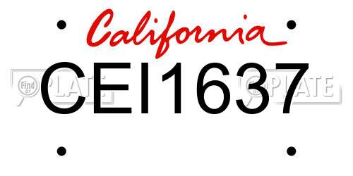 CEI1637 California License Plate