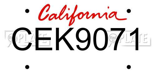 CEK9071 California License Plate