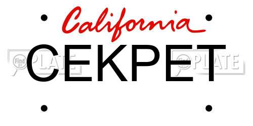 CEKPET California License Plate