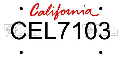 CEL7103 California License Plate