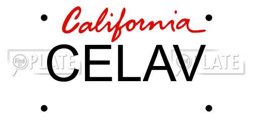CELAV California License Plate