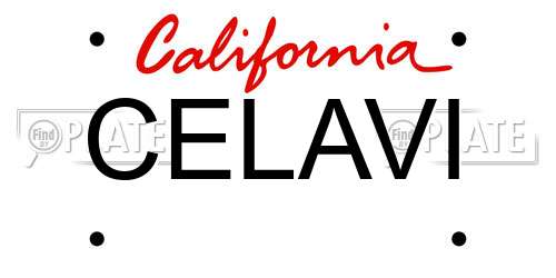 CELAVI California License Plate