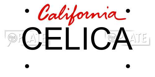 CELICA California License Plate