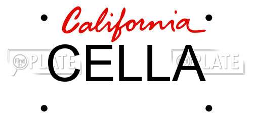 CELLA California License Plate