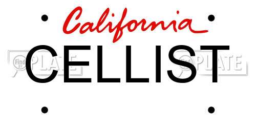 CELLIST California License Plate