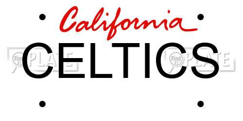 CELTICS California License Plate