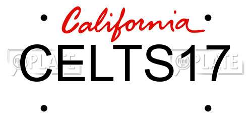CELTS17 California License Plate