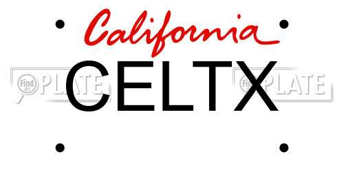 CELTX California License Plate