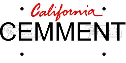 CEMMENT California License Plate