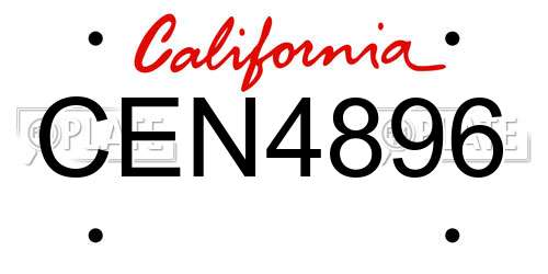 CEN4896 California License Plate
