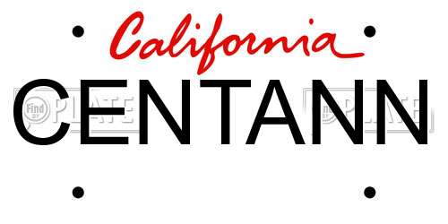 CENTANN California License Plate