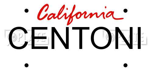 CENTONI California License Plate