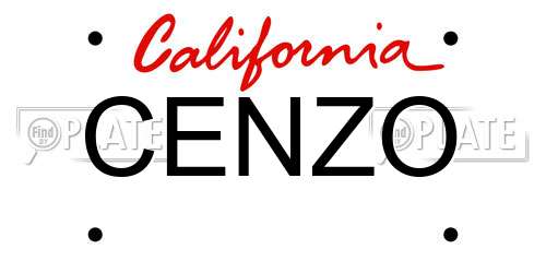 CENZO California License Plate