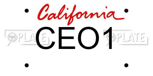 CEO1 California License Plate