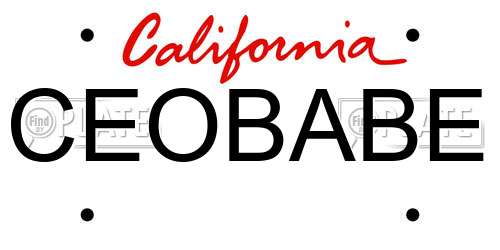 CEOBABE California License Plate