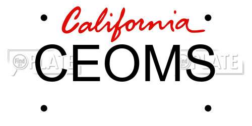 CEOMS California License Plate