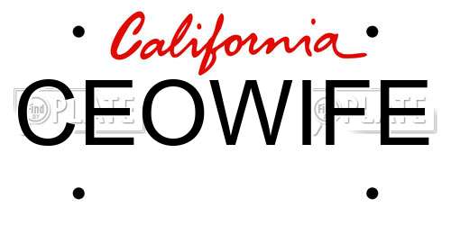 CEOWIFE California License Plate