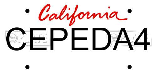 CEPEDA4 California License Plate