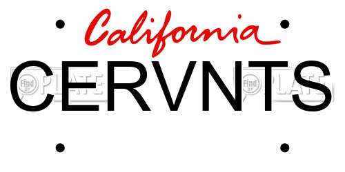 CERVNTS California License Plate