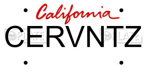 CERVNTZ California License Plate