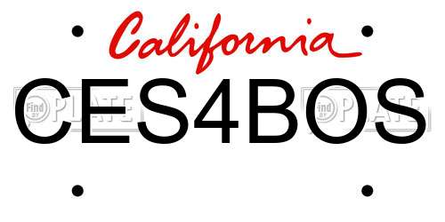 CES4BOS California License Plate