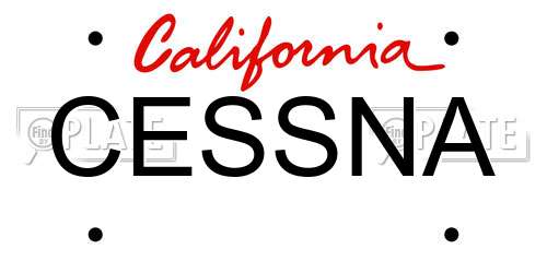 CESSNA California License Plate