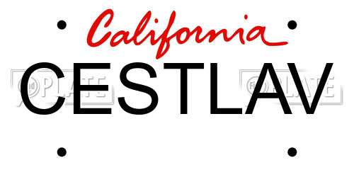 CESTLAV California License Plate
