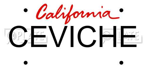 CEVICHE California License Plate