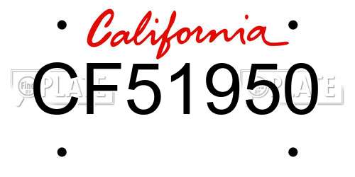 CF51950 California License Plate