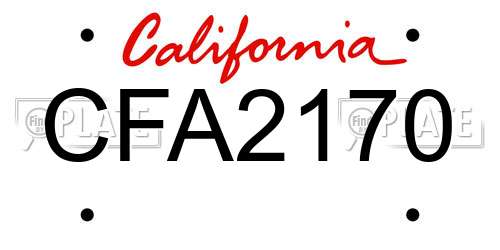 CFA2170 California License Plate